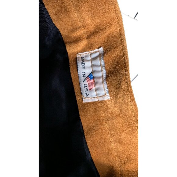 Vintage tan brown suede leather mini pencil skirt - Picture 3 of 6